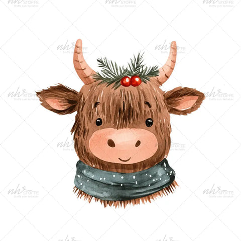 Bügelbild Christmas Cow MAXI