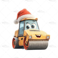 Bügelbild Christmas Roadworks Walze Medium