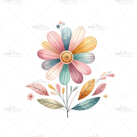 Bügelbild Colourful Flower Medium