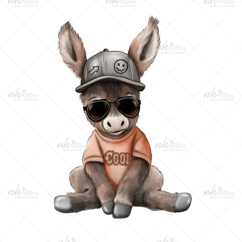 Bügelbild Cool Donkey Medium
