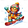 Bügelbild Crunchy Snowboarder MAXI