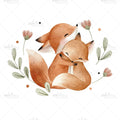 Bügelbild Cuddling Foxes Medium