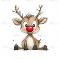 Bügelbild Cute Reeindeer Medium