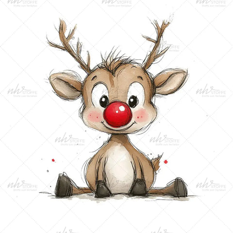 Bügelbild Cute Reeindeer Medium