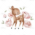 Bügelbild Deer in the flower meadow Medium