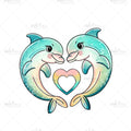 Bügelbild Delfinliebe Medium