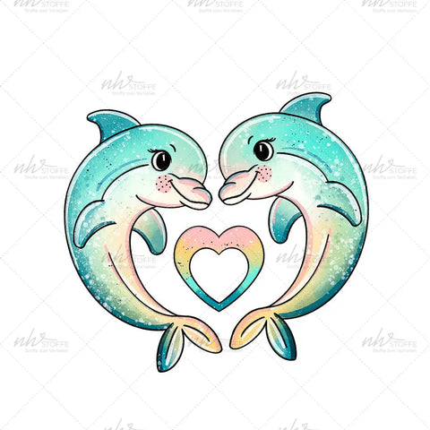Bügelbild Delfinliebe Medium