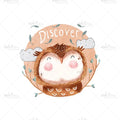 Bügelbild Discover Owl Medium
