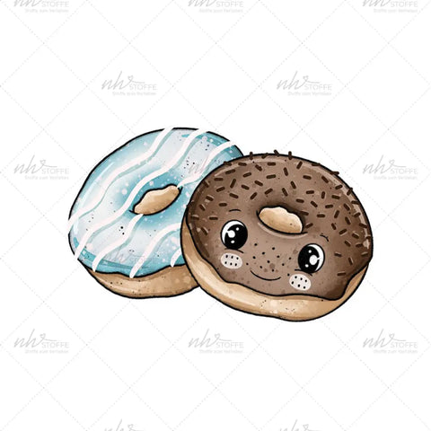 Bügelbild Donutliebe Blau Medium