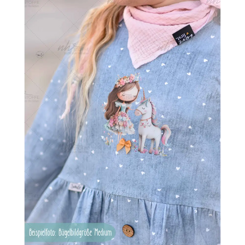 Bügelbild Einhornprinzessin MAXI