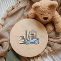 Bügelbild Erdmännchen Baustelle Gabelstapler MINI