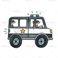 Bügelbild Erdmännchen Polizei Medium