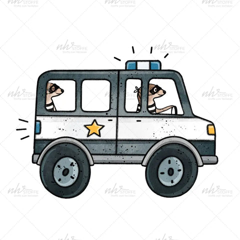 Bügelbild Erdmännchen Polizei MINI
