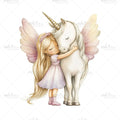 Bügelbild Fee und Einhorn MAXI