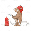 Bügelbild Feuerwehrbär Medium