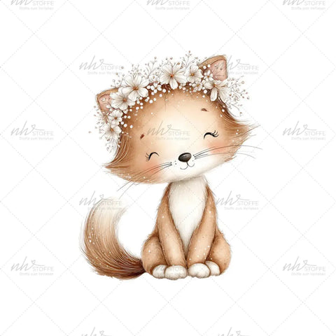 Bügelbild Flower Cat Medium