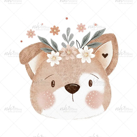 Bügelbild Flower Dog Medium