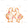 Bügelbild Flower Ducks Medium