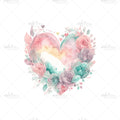 Bügelbild Flower Heart Medium