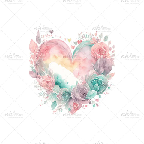 Bügelbild Flower Heart Medium