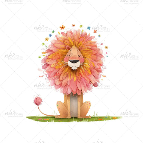 Bügelbild Flower Lion Medium