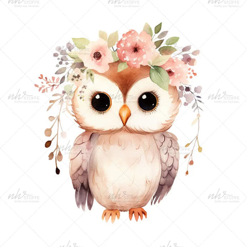 Bügelbild Flower Owl Medium