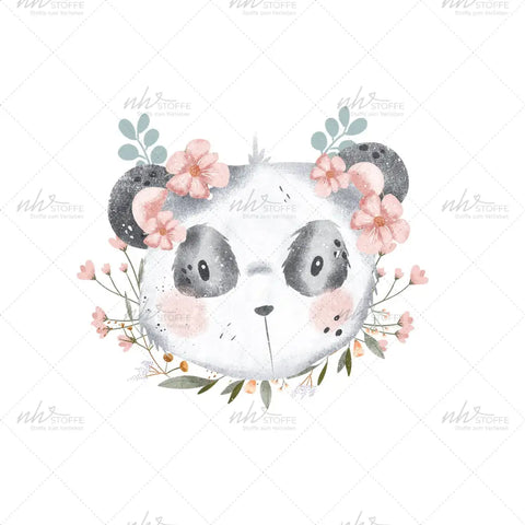 Bügelbild Flower Panda Medium
