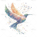 Bügelbild Flying Birdie Aquarell Glitter Medium