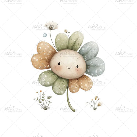 Bügelbild Freundliches Kleeblatt Medium