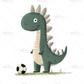 Bügelbild Fußball Dino Medium