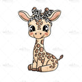 Bügelbild Giraffen Glam Medium
