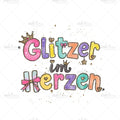 Bügelbild Glitzer im Herzen Medium