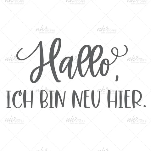 Bügelbild Hallo, ich bin neu hier