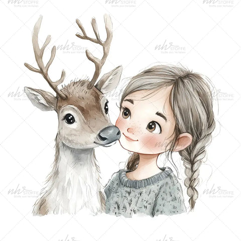 Bügelbild Hanna and Snow MINI