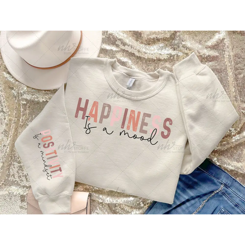 Bügelbild Happiness is a mood Positivity a mindset MAXI PLUS