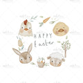 Bügelbild Happy easter (Friends) Medium