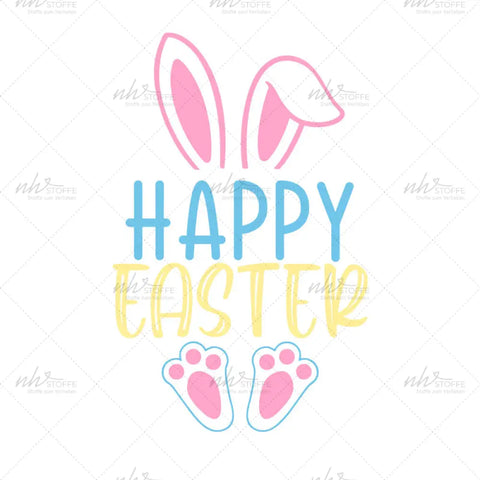 Bügelbild Happy Easter (Hase) Medium