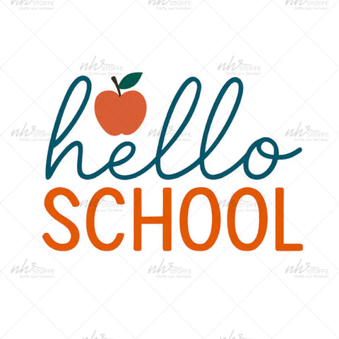 Bügelbild Hello School Medium