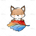 Bügelbild Herbstzeit Fuchs Bunt Medium