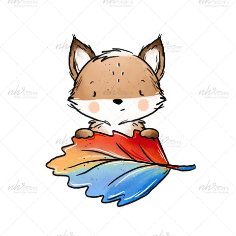 Bügelbild Herbstzeit Fuchs Bunt Medium