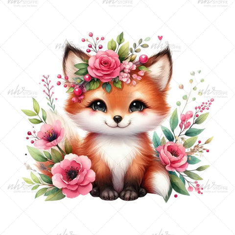 Bügelbild Hermine im Blumenparadies Medium
