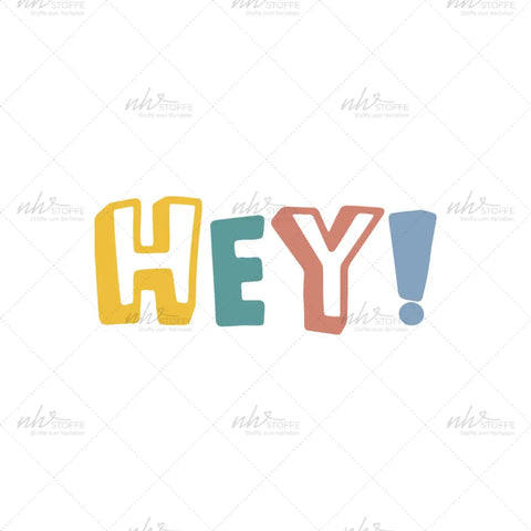 Bügelbild Hey Schriftzug MINI