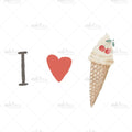 Bügelbild I Love Ice MAXI