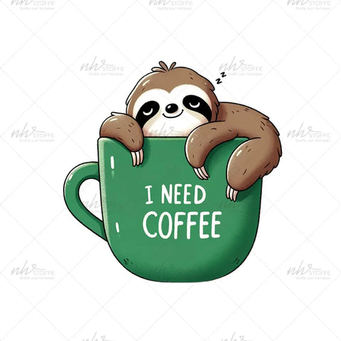 Bügelbild I need Coffee MAXI