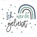 Bügelbild Ich werde geliebt Mint Blau