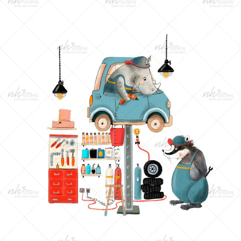 Bügelbild In der Werkstatt Maxi