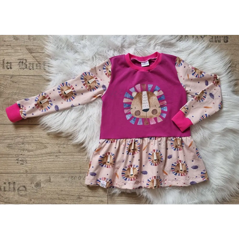 Bügelbild Jungle King Pink Lila MAXI