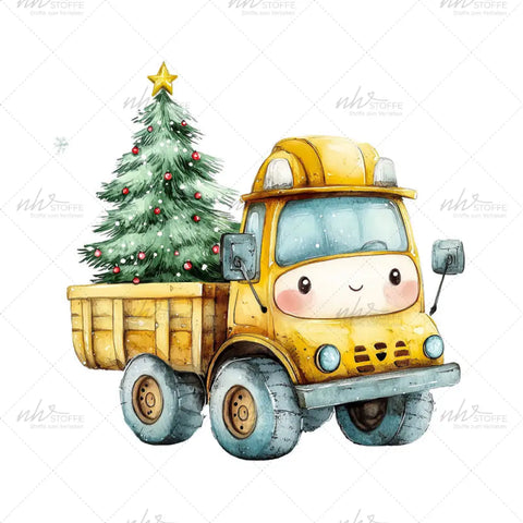 Bügelbild Kleiner Weihnachtslaster Medium