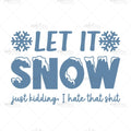 Bügelbild Let it Snow blue MAXI
