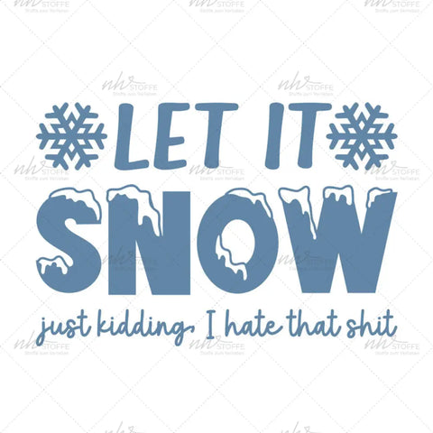 Bügelbild Let it Snow blue MAXI